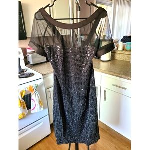 ENFOCUS WOMEN Black Sequin and Mesh Dress Size 14W